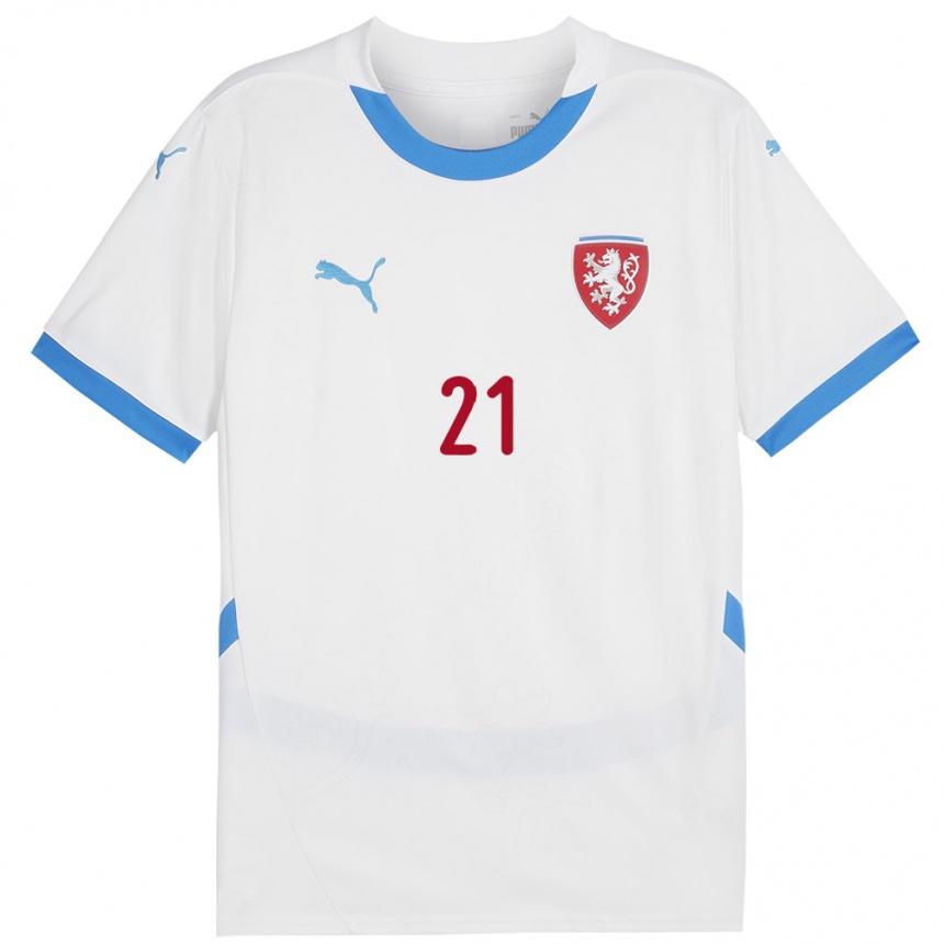 Kids Football Czech Republic Maxim Magada #21 White Away Jersey 24-26 T-Shirt Uk