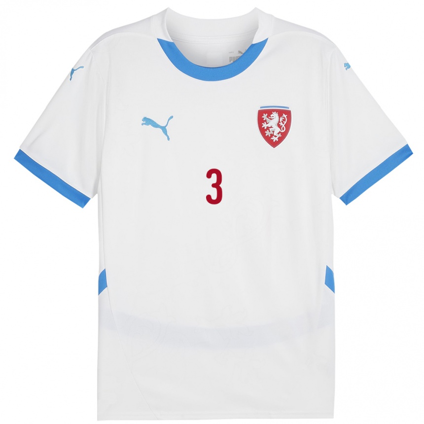 Kids Football Czech Republic Ondrej Kukucka #3 White Away Jersey 24-26 T-Shirt Uk