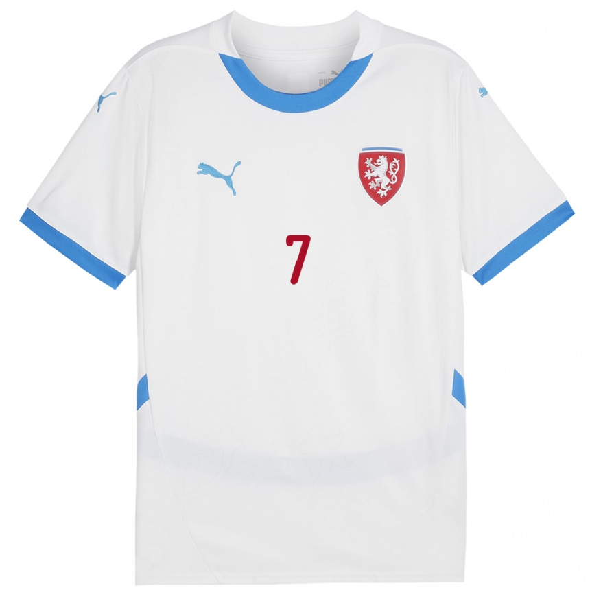 Kids Football Czech Republic Simon Tesar #7 White Away Jersey 24-26 T-Shirt Uk