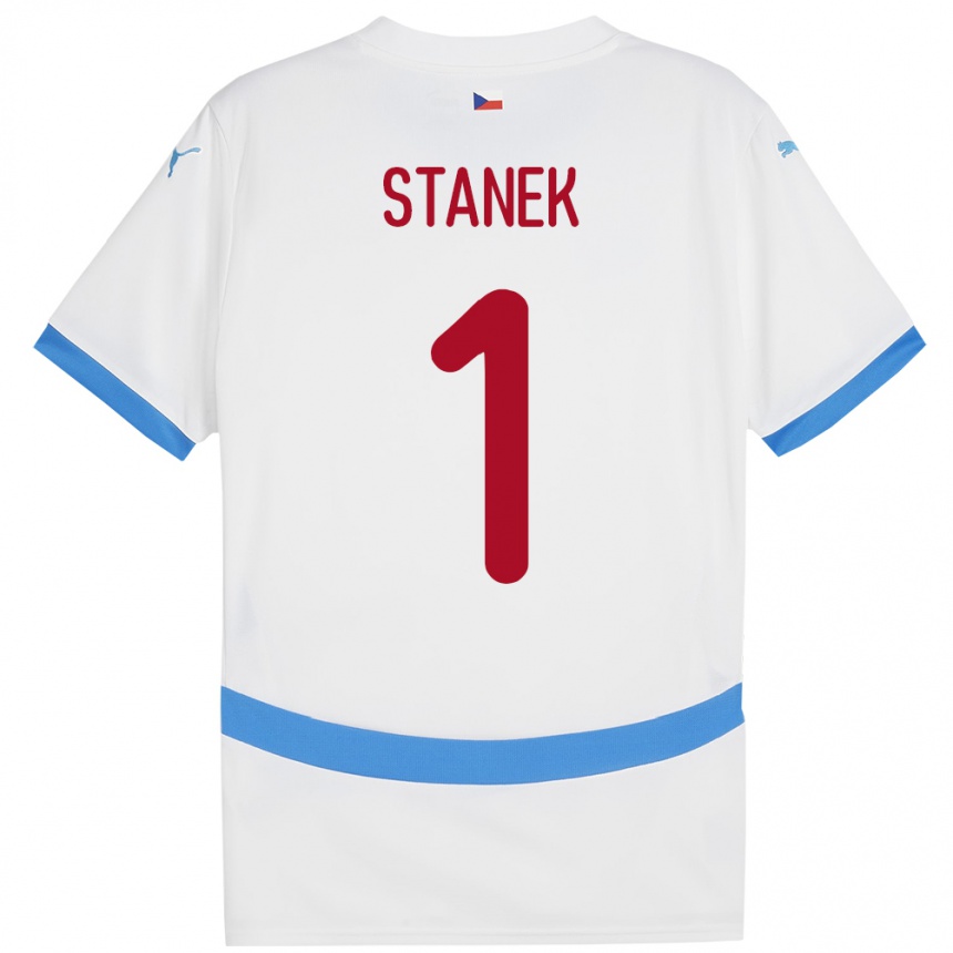 Kids Football Czech Republic Jindrich Stanek #1 White Away Jersey 24-26 T-Shirt Uk