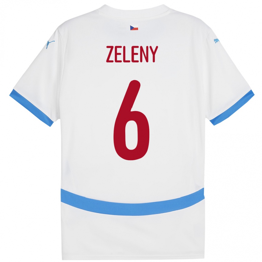 Kids Football Czech Republic Jaroslav Zelený #6 White Away Jersey 24-26 T-Shirt Uk