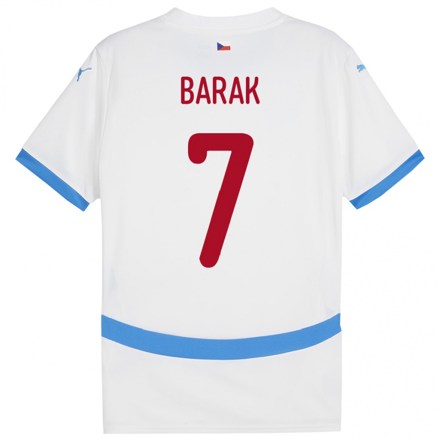 Kids Football Czech Republic Antonín Barák #7 White Away Jersey 24-26 T-Shirt Uk