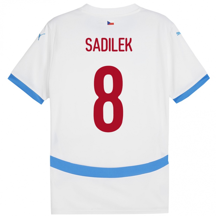 Kids Football Czech Republic Michal Sadílek #8 White Away Jersey 24-26 T-Shirt Uk