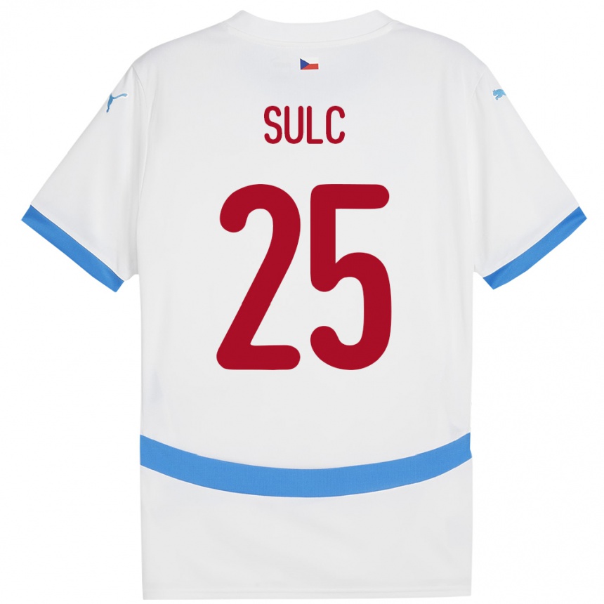 Kids Football Czech Republic Pavel Sulc #25 White Away Jersey 24-26 T-Shirt Uk