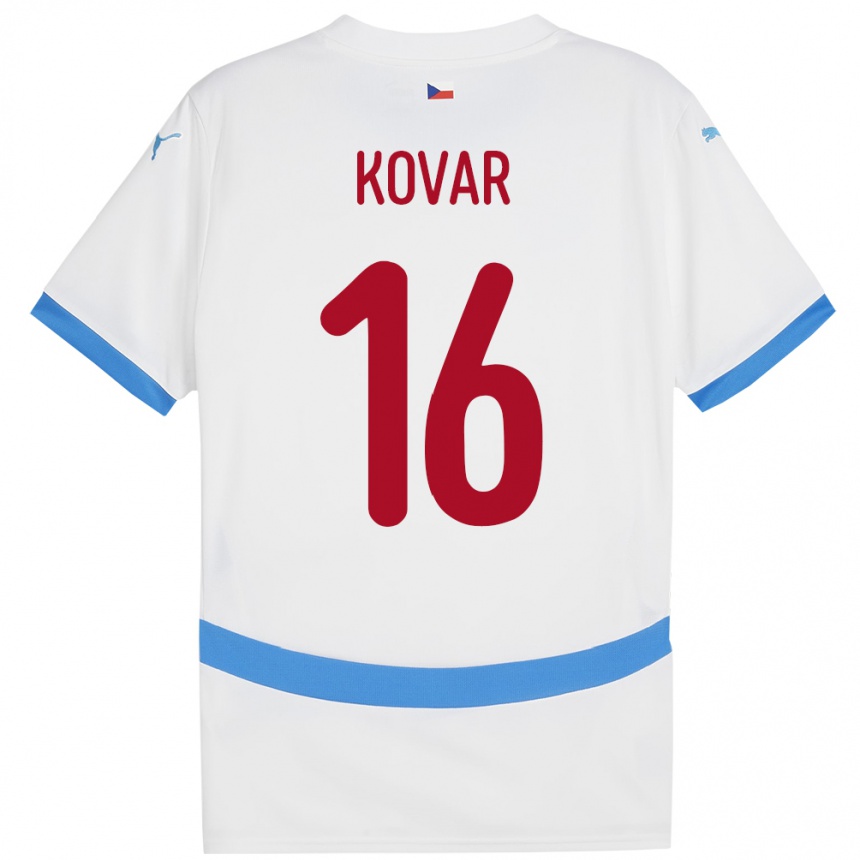 Kids Football Czech Republic Matej Kovar #16 White Away Jersey 24-26 T-Shirt Uk