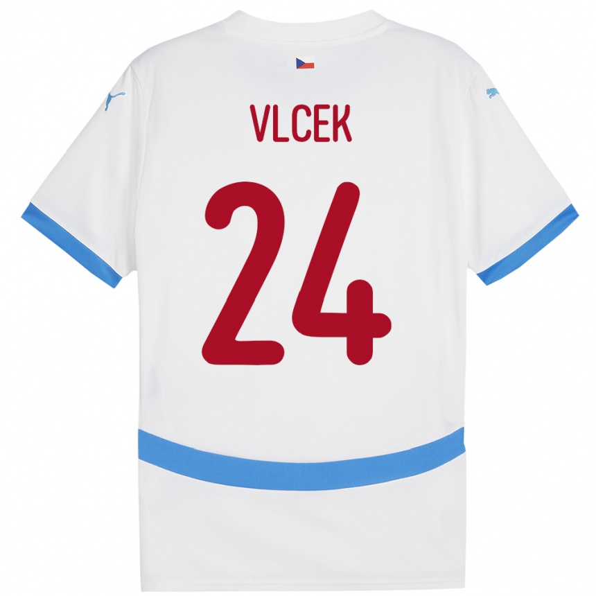 Kids Football Czech Republic Tomas Vlcek #24 White Away Jersey 24-26 T-Shirt Uk