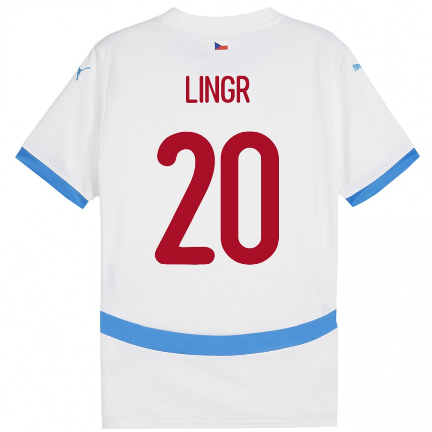 Kids Football Czech Republic Ondrej Lingr #20 White Away Jersey 24-26 T-Shirt Uk