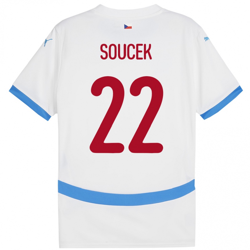 Kids Football Czech Republic Tomas Soucek #22 White Away Jersey 24-26 T-Shirt Uk