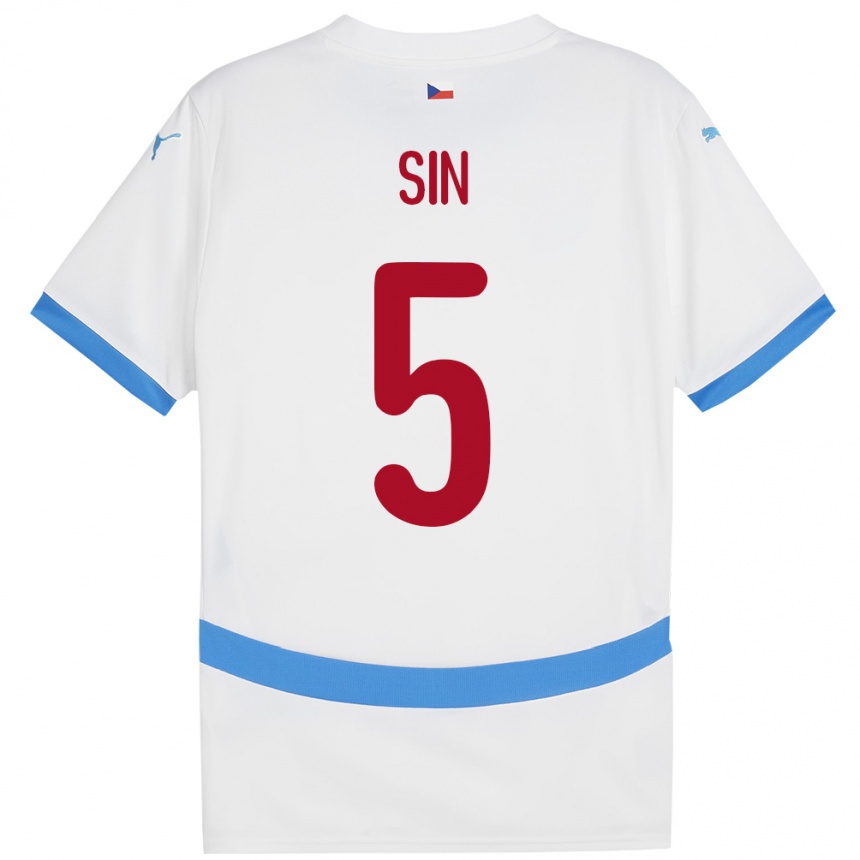 Kids Football Czech Republic Matej Sin #5 White Away Jersey 24-26 T-Shirt Uk