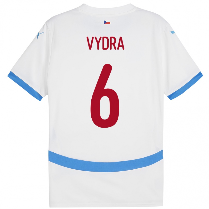 Kids Football Czech Republic Patrik Vydra #6 White Away Jersey 24-26 T-Shirt Uk