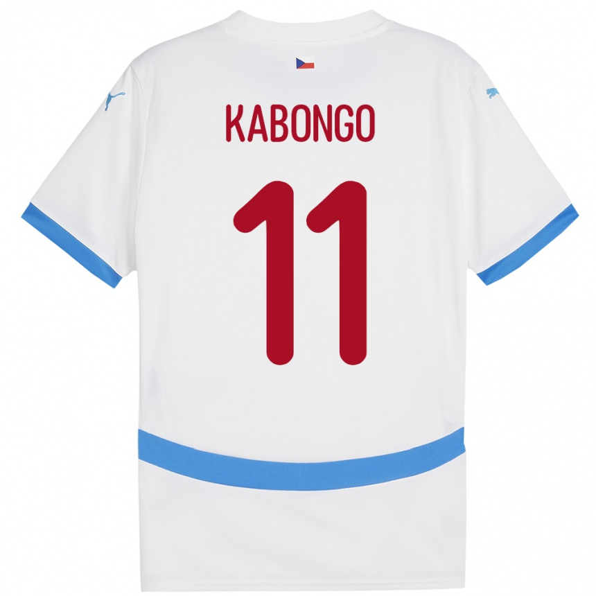 Kids Football Czech Republic Christophe Kabongo #11 White Away Jersey 24-26 T-Shirt Uk