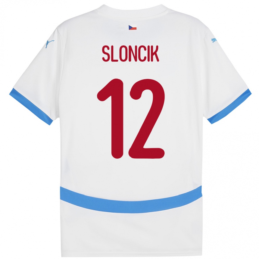 Kids Football Czech Republic Tom Sloncik #12 White Away Jersey 24-26 T-Shirt Uk