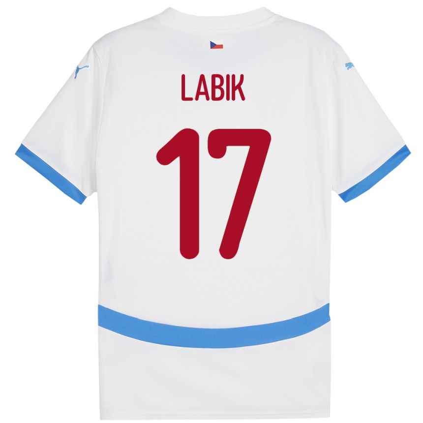 Kids Football Czech Republic Albert Labik #17 White Away Jersey 24-26 T-Shirt Uk