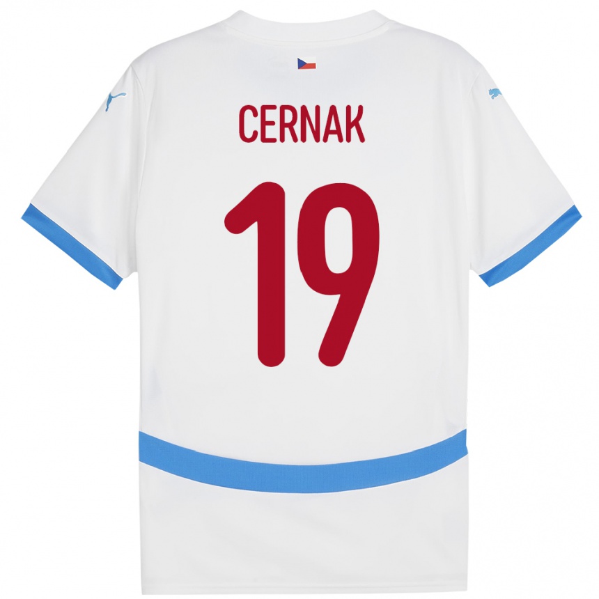 Kids Football Czech Republic Michal Cernak #19 White Away Jersey 24-26 T-Shirt Uk