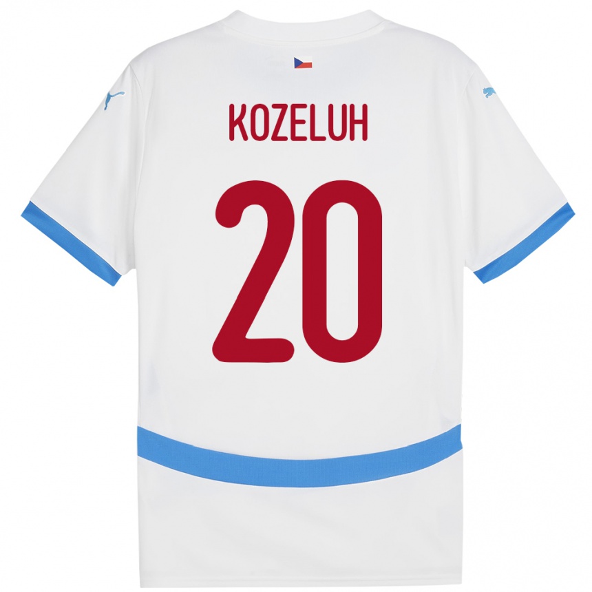 Kids Football Czech Republic Josef Kozeluh #20 White Away Jersey 24-26 T-Shirt Uk