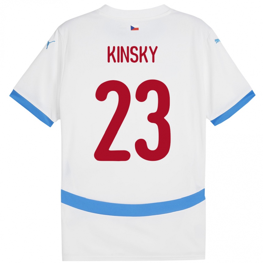 Kids Football Czech Republic Antonin Kinsky #23 White Away Jersey 24-26 T-Shirt Uk