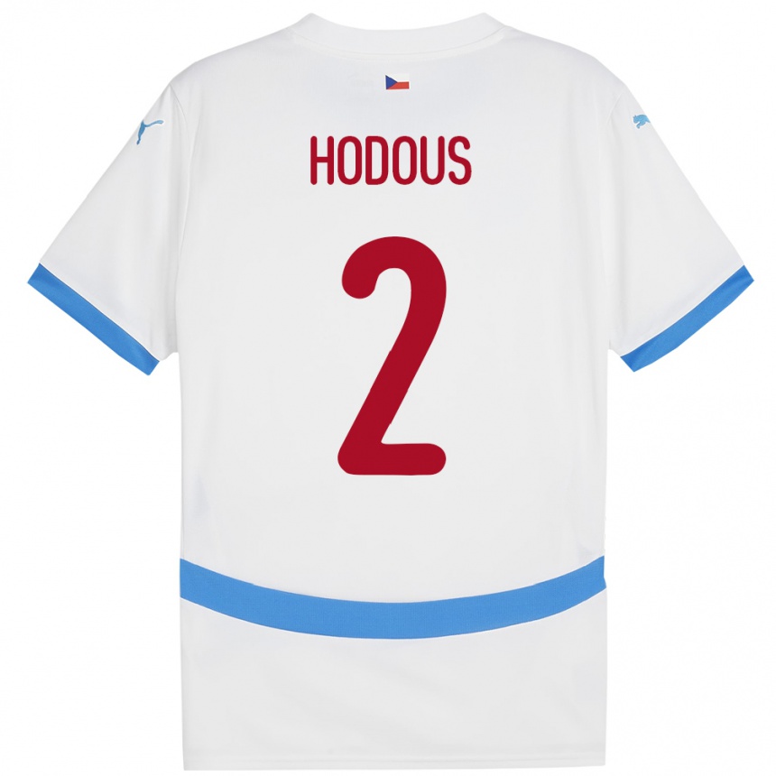 Kids Football Czech Republic Petr Hodous #2 White Away Jersey 24-26 T-Shirt Uk