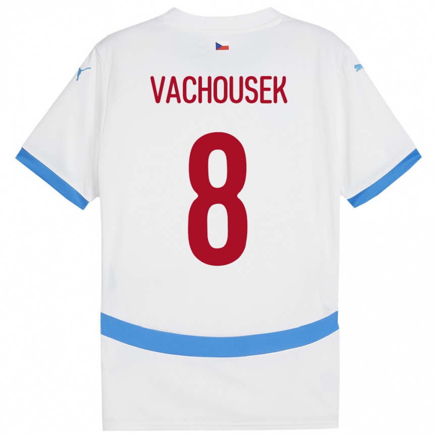 Kids Football Czech Republic Tadeas Vachousek #8 White Away Jersey 24-26 T-Shirt Uk