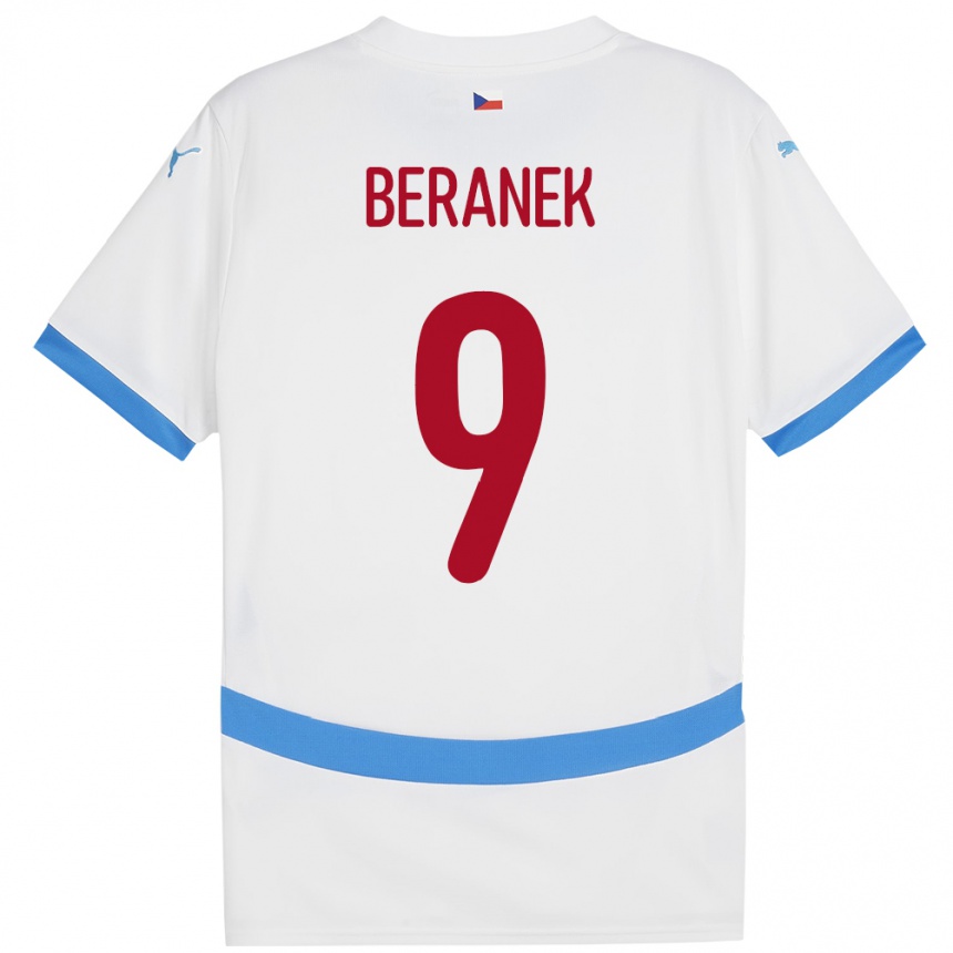 Kids Football Czech Republic Marek Beranek #9 White Away Jersey 24-26 T-Shirt Uk