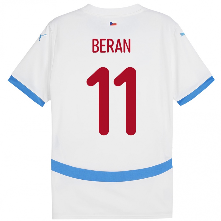 Kids Football Czech Republic Stepan Beran #11 White Away Jersey 24-26 T-Shirt Uk