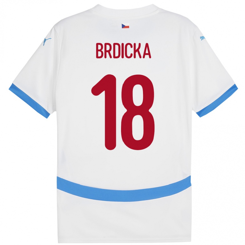 Kids Football Czech Republic Filip Brdicka #18 White Away Jersey 24-26 T-Shirt Uk