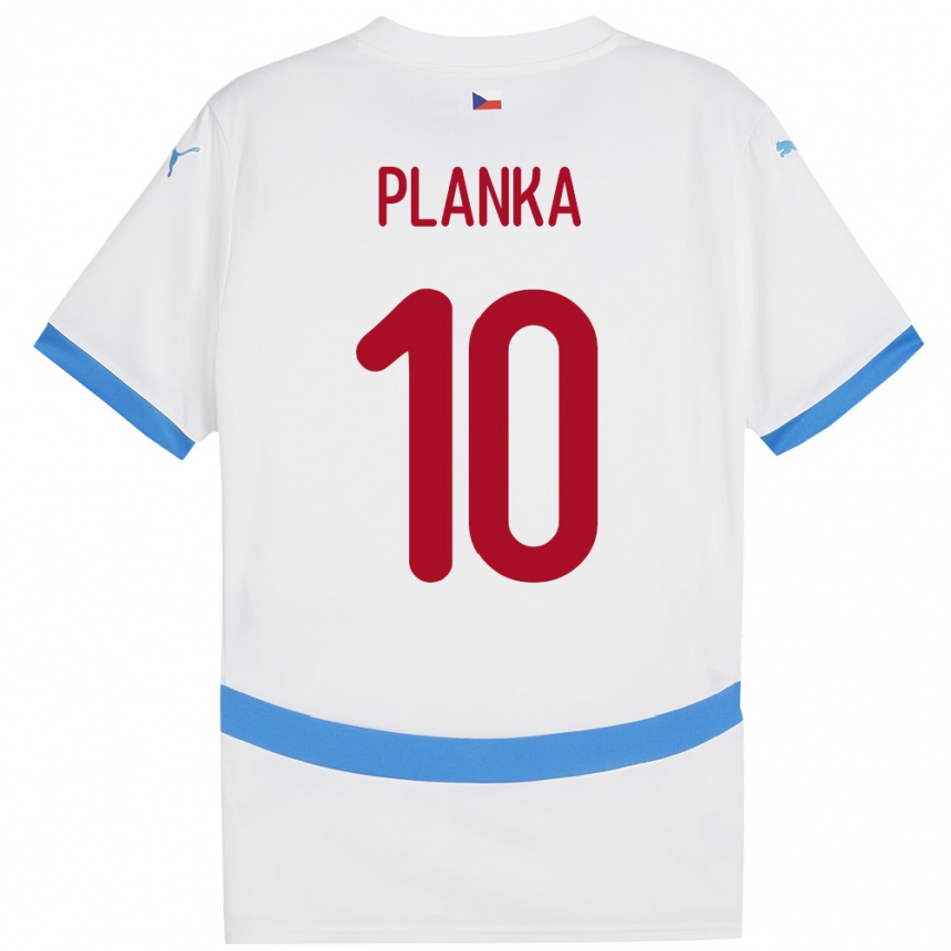 Kids Football Czech Republic David Planka #10 White Away Jersey 24-26 T-Shirt Uk