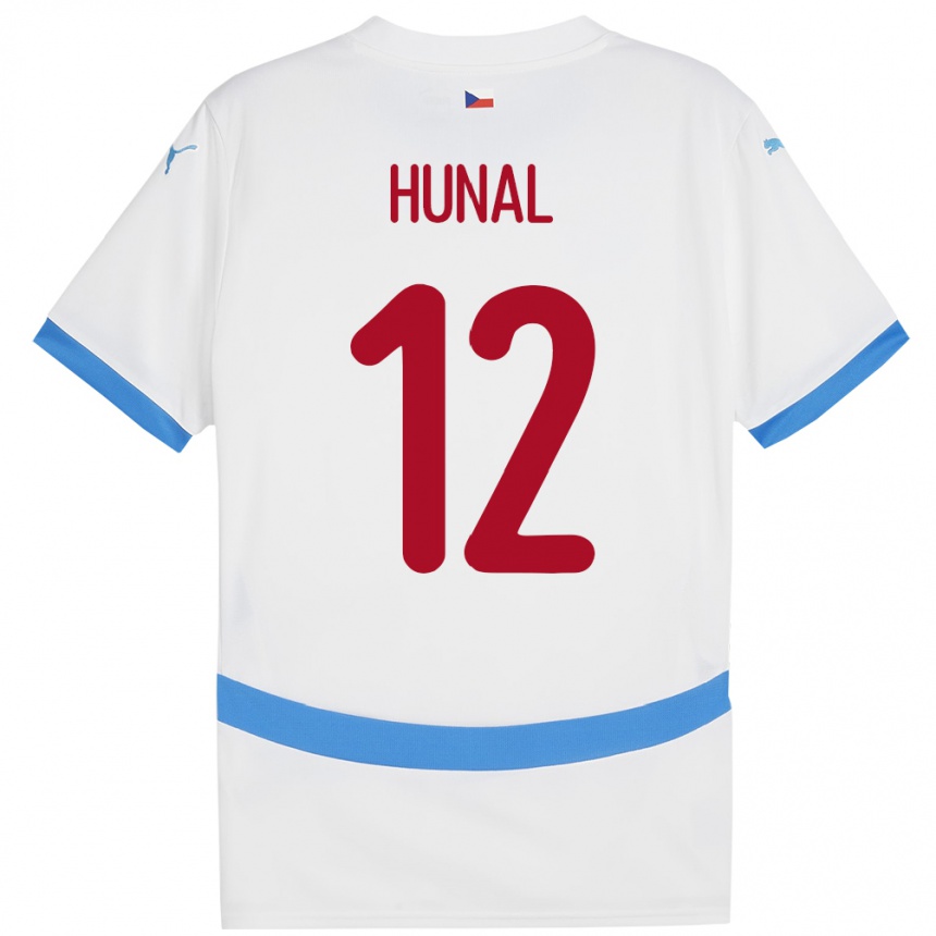 Kids Football Czech Republic Eric Hunal #12 White Away Jersey 24-26 T-Shirt Uk