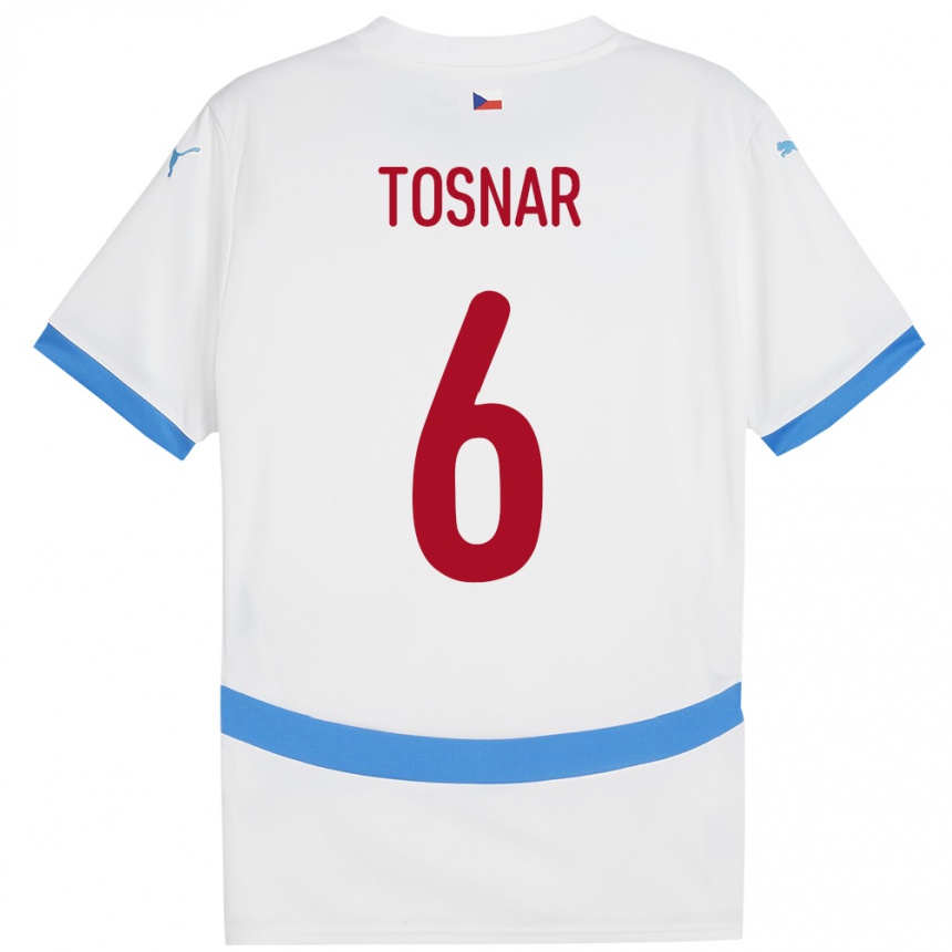 Kids Football Czech Republic Jakub Tosnar #6 White Away Jersey 24-26 T-Shirt Uk