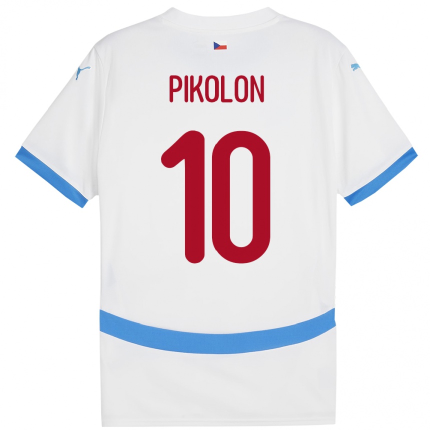 Kids Football Czech Republic Samuel Pikolon #10 White Away Jersey 24-26 T-Shirt Uk