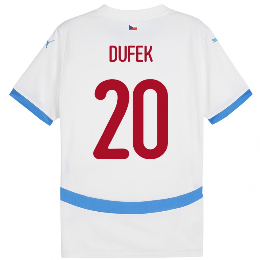 Kids Football Czech Republic Jakub Dufek #20 White Away Jersey 24-26 T-Shirt Uk