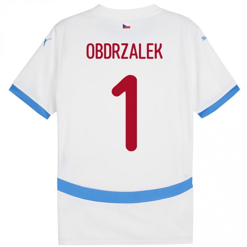 Kids Football Czech Republic Marek Obdrzalek #1 White Away Jersey 24-26 T-Shirt Uk