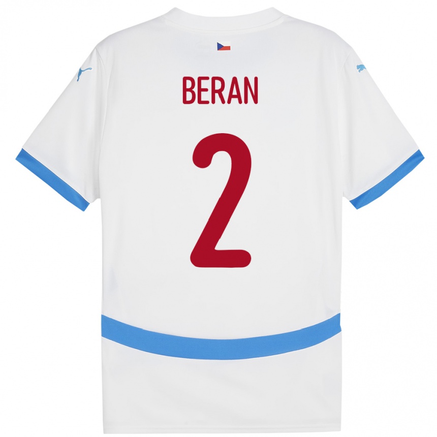 Kids Football Czech Republic Stepan Beran #2 White Away Jersey 24-26 T-Shirt Uk