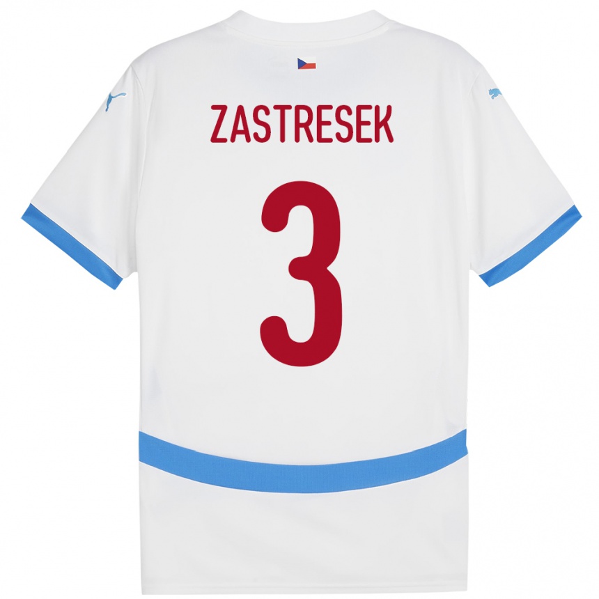 Kids Football Czech Republic Matous Zastresek #3 White Away Jersey 24-26 T-Shirt Uk