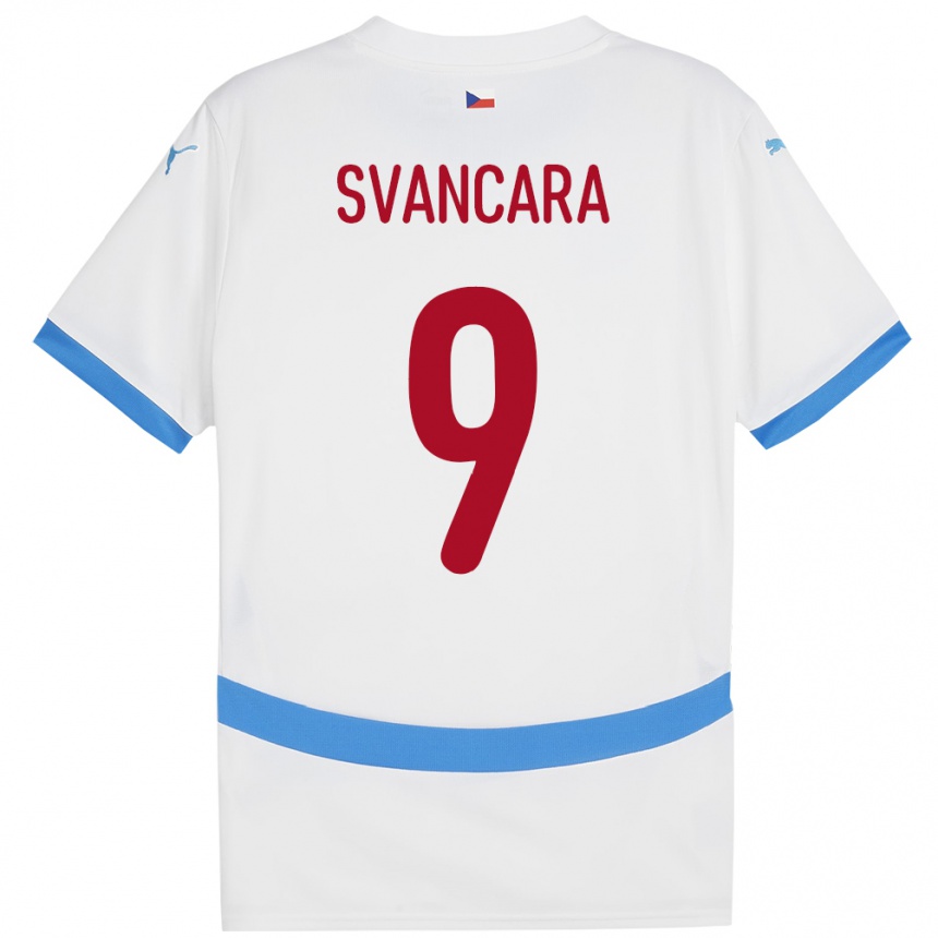 Kids Football Czech Republic Daniel Svancara #9 White Away Jersey 24-26 T-Shirt Uk