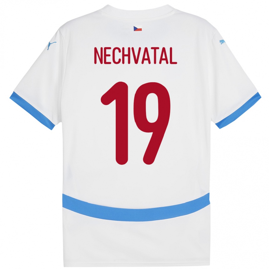 Kids Football Czech Republic Matyas Nechvatal #19 White Away Jersey 24-26 T-Shirt Uk