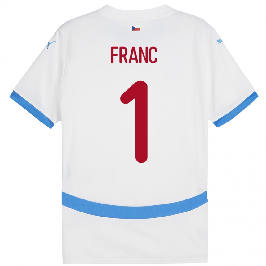 Kids Football Czech Republic Lukas Franc #1 White Away Jersey 24-26 T-Shirt Uk