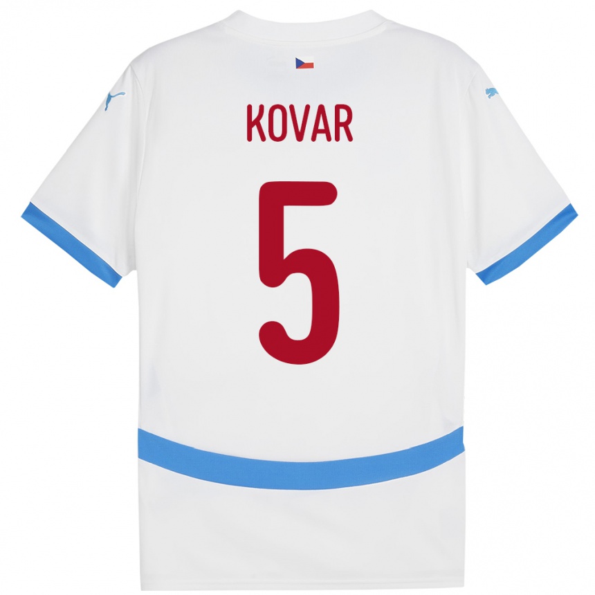 Kids Football Czech Republic Martin Kovar #5 White Away Jersey 24-26 T-Shirt Uk