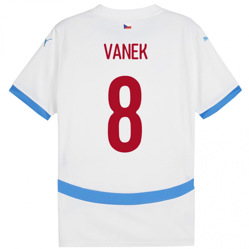 Kids Football Czech Republic Lukas Vanek #8 White Away Jersey 24-26 T-Shirt Uk