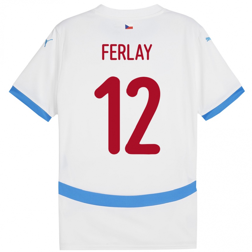 Kids Football Czech Republic Ruben Ferlay #12 White Away Jersey 24-26 T-Shirt Uk