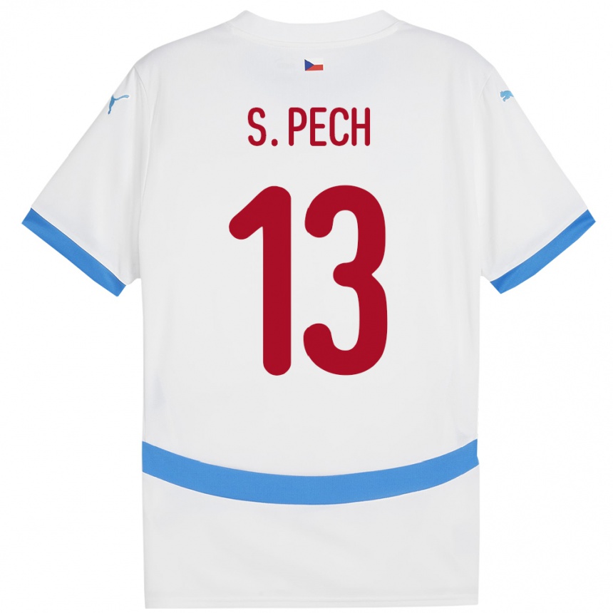 Kids Football Czech Republic Sebastian Pech #13 White Away Jersey 24-26 T-Shirt Uk