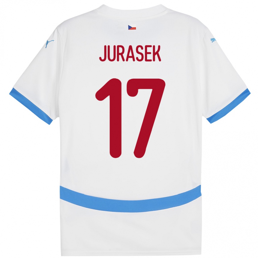 Kids Football Czech Republic Patrik Jurasek #17 White Away Jersey 24-26 T-Shirt Uk