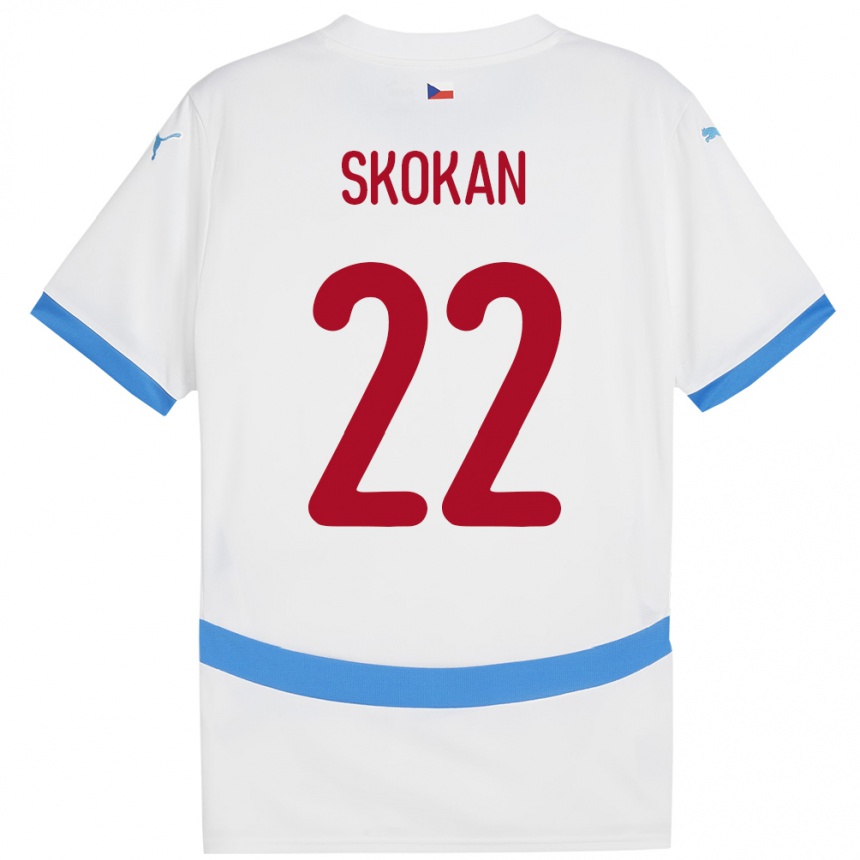 Kids Football Czech Republic Vitek Skokan #22 White Away Jersey 24-26 T-Shirt Uk