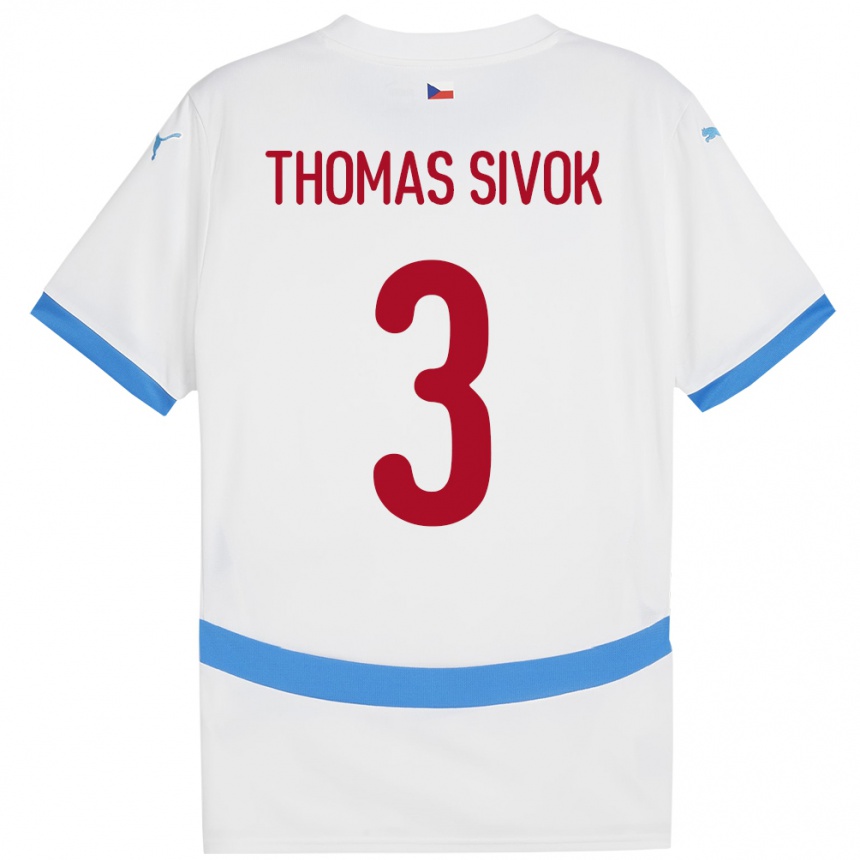 Kids Football Czech Republic Andre Thomas Sivok #3 White Away Jersey 24-26 T-Shirt Uk