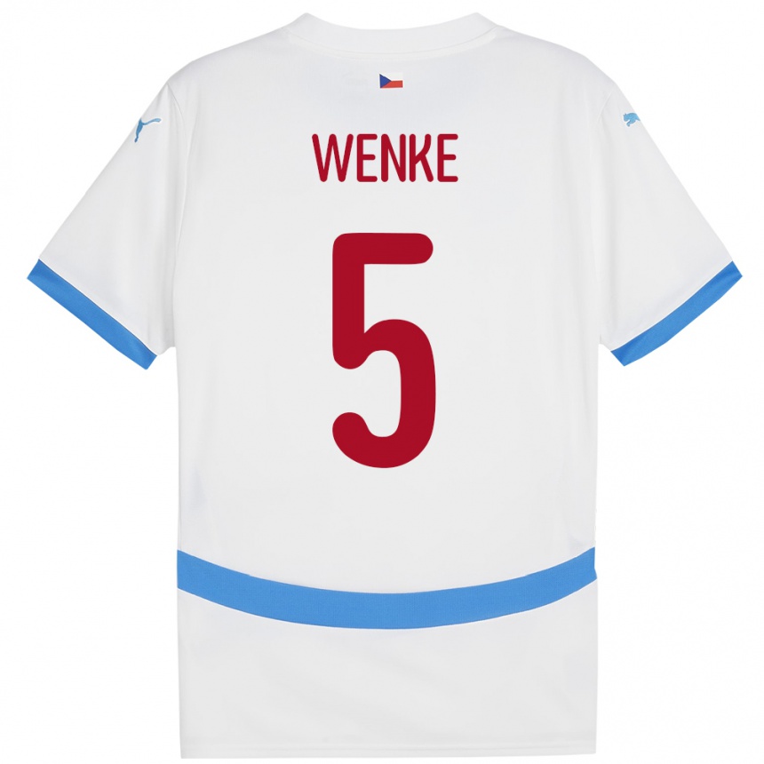 Kids Football Czech Republic Eduard Wenke #5 White Away Jersey 24-26 T-Shirt Uk