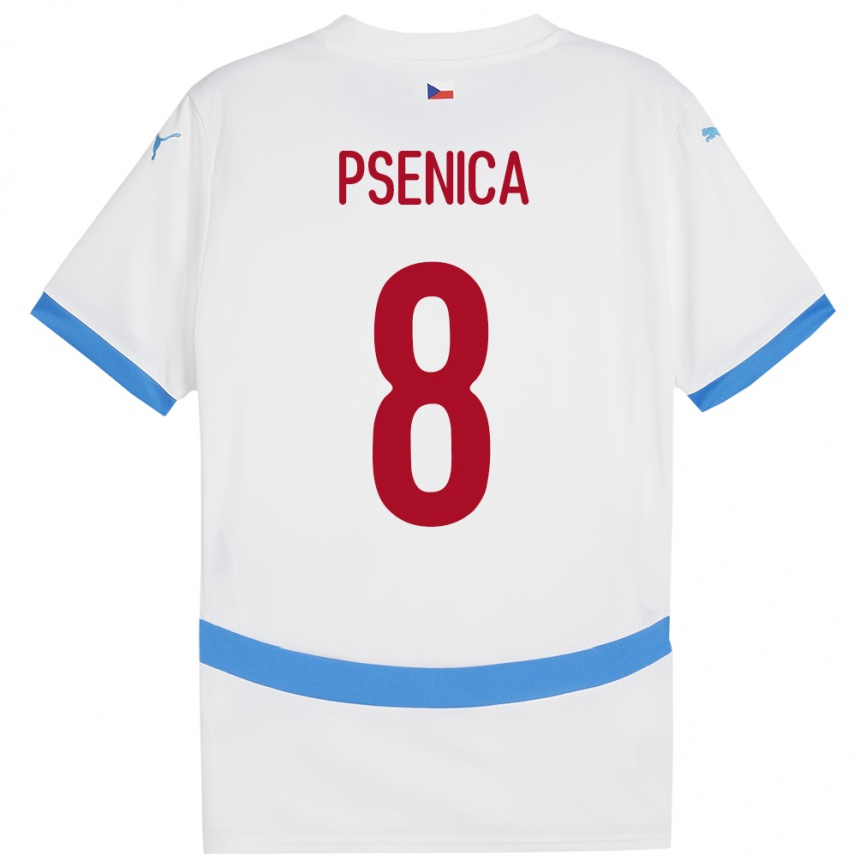 Kids Football Czech Republic Jiri Psenica #8 White Away Jersey 24-26 T-Shirt Uk