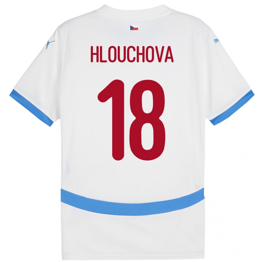 Kids Football Czech Republic Radka Hlouchová #18 White Away Jersey 24-26 T-Shirt Uk