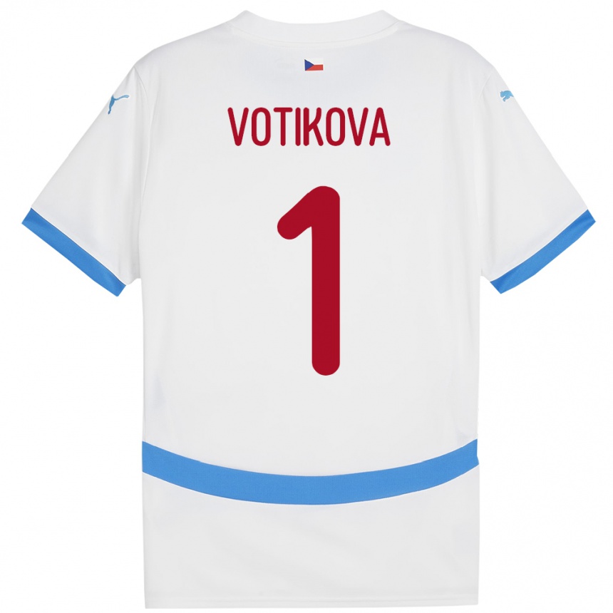 Kids Football Czech Republic Barbora Votíková #1 White Away Jersey 24-26 T-Shirt Uk