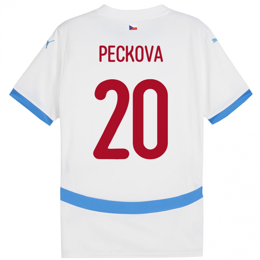 Kids Football Czech Republic Alena Pěčková #20 White Away Jersey 24-26 T-Shirt Uk