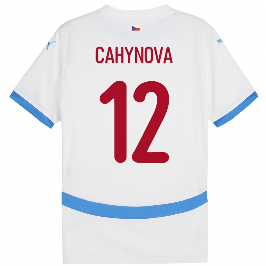 Kids Football Czech Republic Klára Cahynová #12 White Away Jersey 24-26 T-Shirt Uk