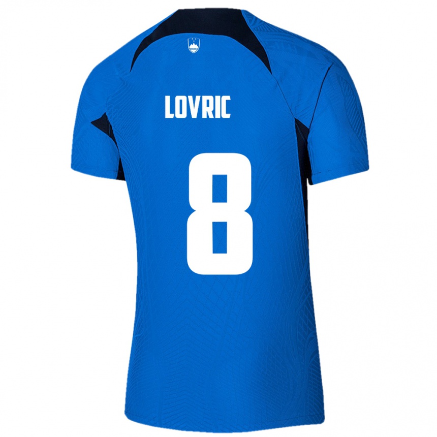 Kids Football Slovenia Sandi Lovric #8 Blue Away Jersey 24-26 T-Shirt Uk